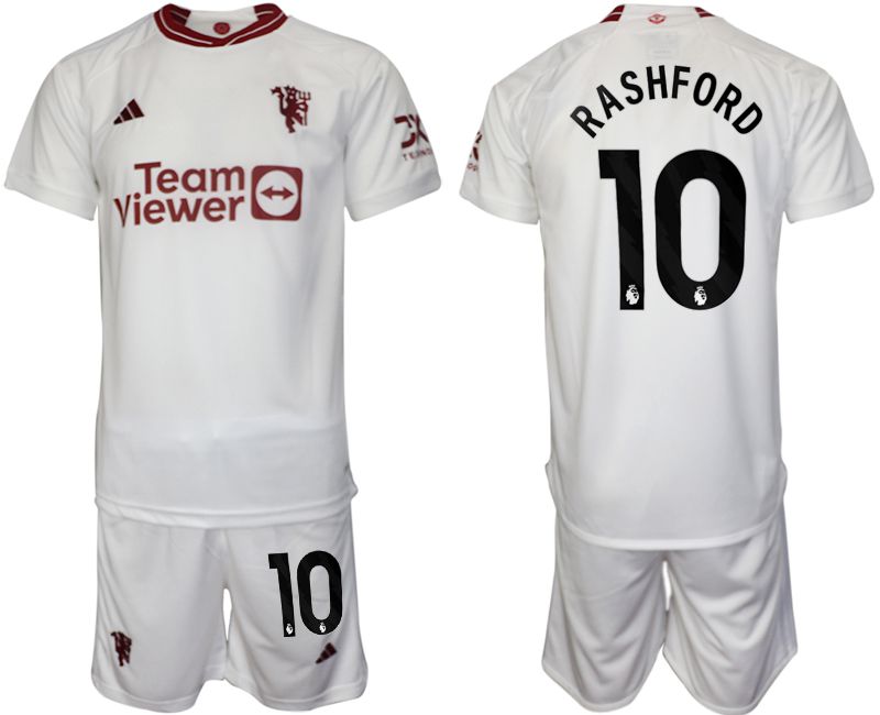 Men 2023-2024 Club Manchester United away white #10 Soccer Jersey
